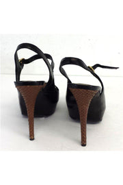 Current Boutique-Barbara Bui - Black Leather Peep Toe Slingbacks Sz 9