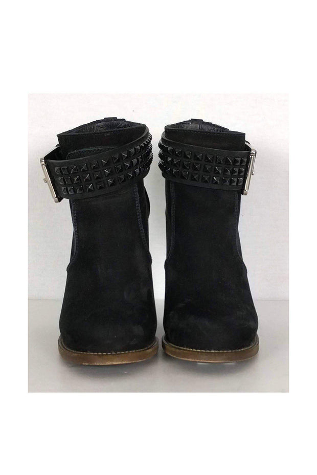 Current Boutique-Barbara Bui - Black Nubuck Studded Booties Sz 7.5