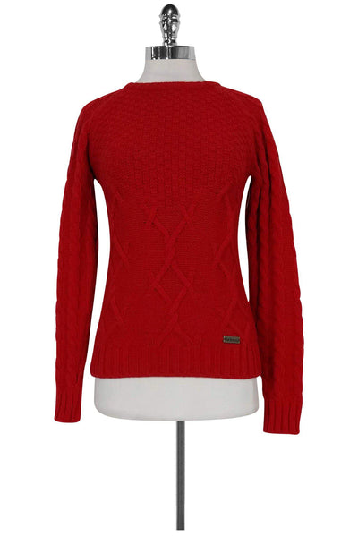 Current Boutique-Barbour - Red Cable Knit Sweater Sz 8