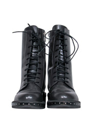 Current Boutique-Barney's New York - Dark Grey Lace-Up Combat Boots Sz 8