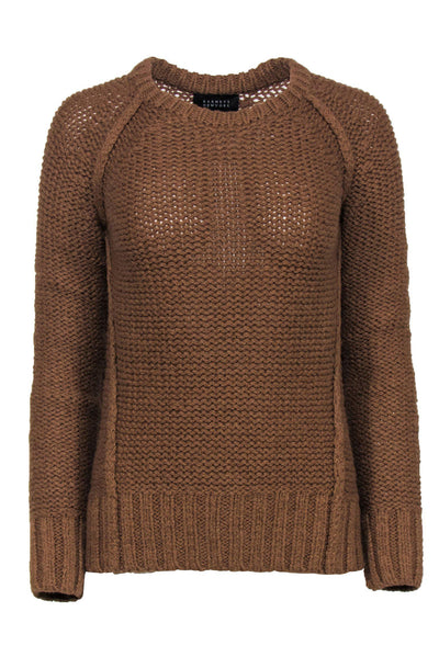 Current Boutique-Barney's New York - Light Brown Chunky Knit Alpaca Wool Sweater Sz XS