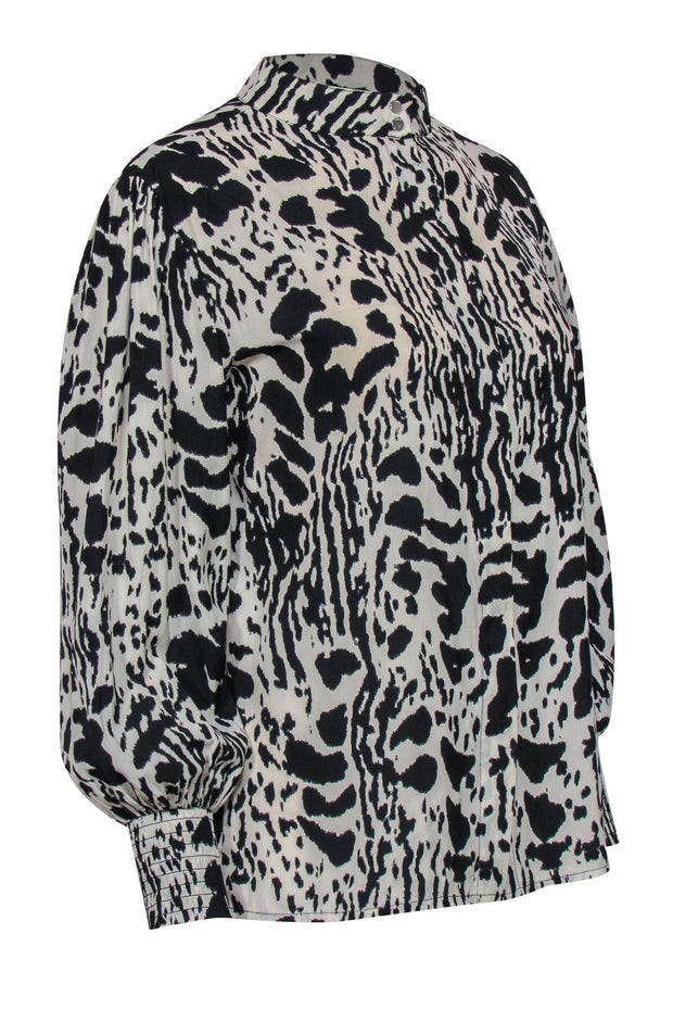 Current Boutique-Ba&sh - Beige & Black Leopard Print Button-Up Blouse Sz XS