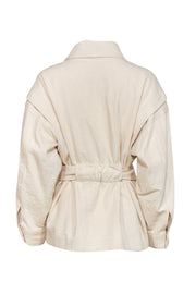 Current Boutique-Ba&sh - Cream Double Breasted Belted Cotton Jacket Sz S