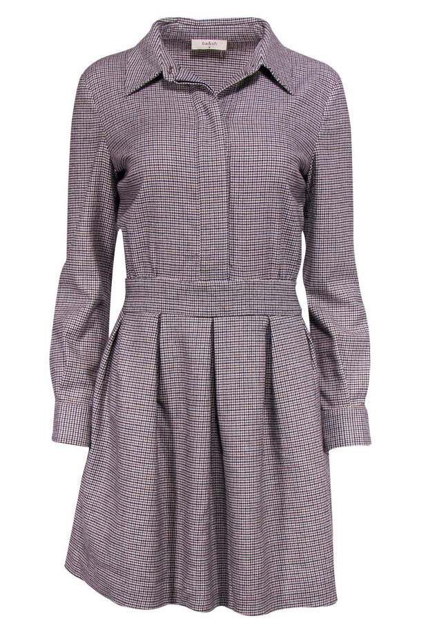 Current Boutique-Ba&sh - Houndstooth Button Down Flare Dress Sz 8