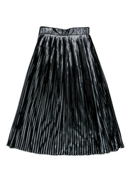 Current Boutique-Ba&sh - Pewter Metallic Pleated Midi Skirt Sz 6