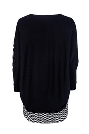 Current Boutique-Basler - Black Sweater w/ Houndstooth Pattern Sz 8