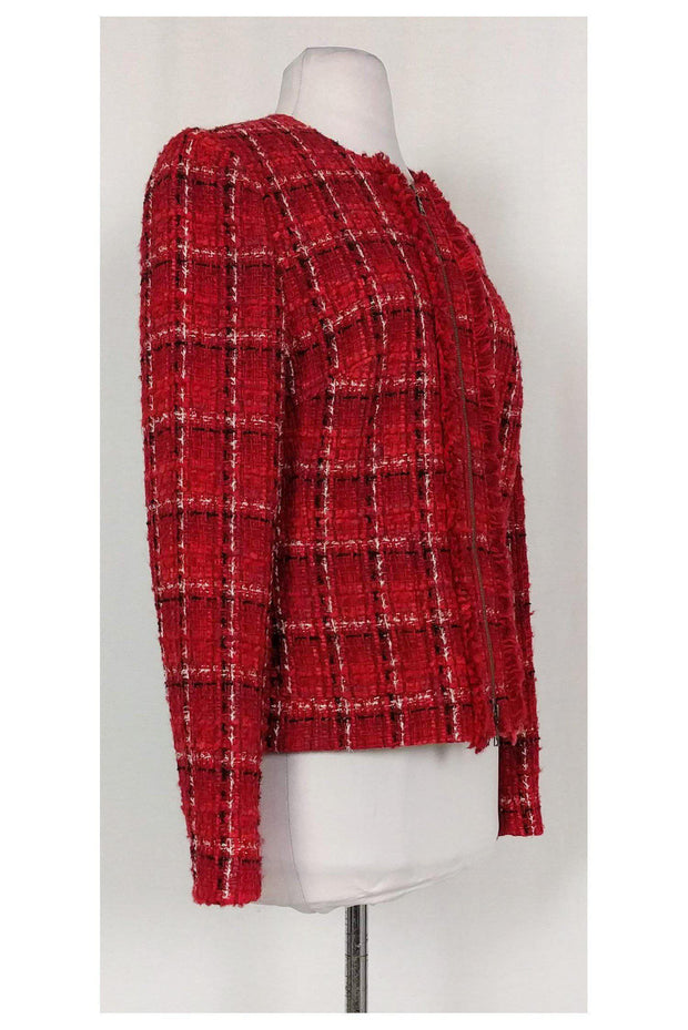 Current Boutique-Basler - Red Plaid Tweed Jacket Sz 8