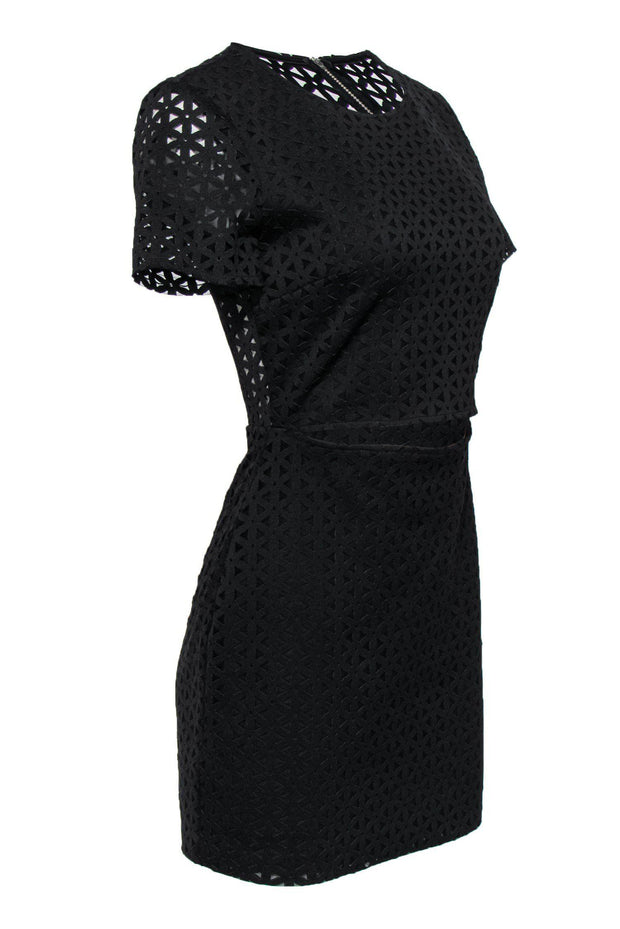 Current Boutique-Bec & Bridge - Black Eyelet Sheath Dress w/ Cutout Sz 6