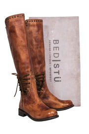 Current Boutique-Bed Stu - Cognac Tall Leather Lace-Up Boots Sz 8.5