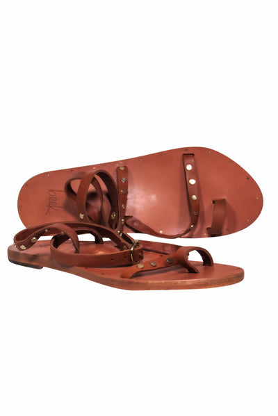 Current Boutique-Beek - Brown Strappy Wrap Sandals 9