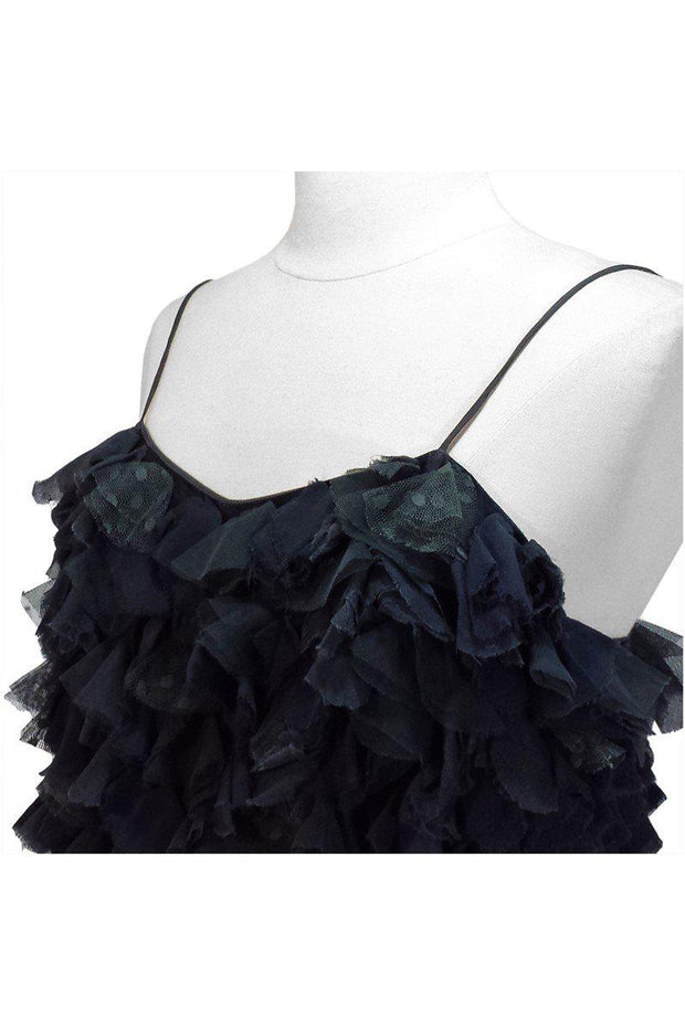 Current Boutique-Behnaz Sarafpour - Green/Blue Tulle Detail Silk Dress Sz 4