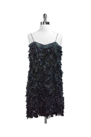Current Boutique-Behnaz Sarafpour - Green/Blue Tulle Detail Silk Dress Sz 4