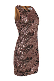 Current Boutique-Belle Badgley Mischka - Rose Gold Sequin Dress w/ Black Mesh Sz 2