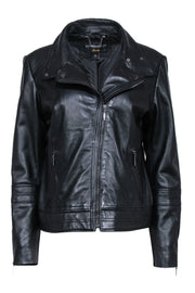 Current Boutique-Bernardo - Black Smooth Leather Moto Jacket Sz L