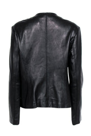 Current Boutique-Bernardo - Black Smooth Leather Zip-Up Jacket Sz L