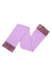 Current Boutique-Beryll - Lilac Cashmere Scarf w/ Suede Fringe