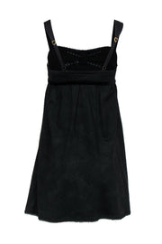 Current Boutique-Betsey Johnson - Black Empire Waist Dress w/ Velvet Trim & Beading Sz S