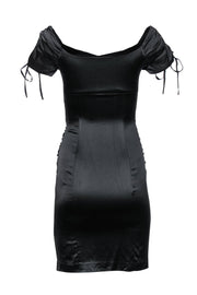 Current Boutique-Betsey Johnson - Black Silk Ruched Off-the-Shoulder Bodycon Dress Sz XS