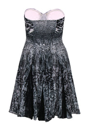 Current Boutique-Betsey Johnson - Black & White Lace & Leopard Printed Strapless Dress Sz 2