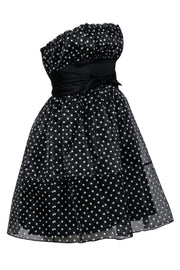Current Boutique-Betsey Johnson - Black & White Polka Dot Strapless Fit & Flare Dress Sz 4