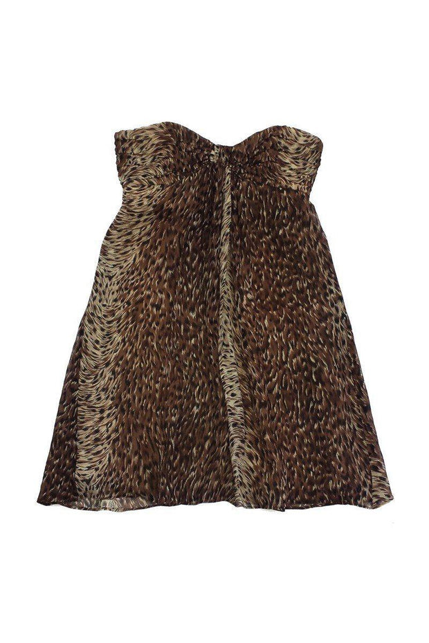 Current Boutique-Betsey Johnson - Brown Tone Silk Strapless Dress Sz 4