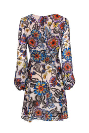 Current Boutique-Betsey Johnson - Multicolored Floral Print A-Line Dress w/ Necktie Sz 8