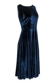 Current Boutique-Betsey Johnson - Navy Blue Velvet A-Line Midi Dress Sz 8