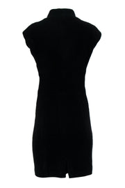 Current Boutique-Bill Blass - Black Wool Blend Double Breasted Button-Up Sheath Dress Sz 4