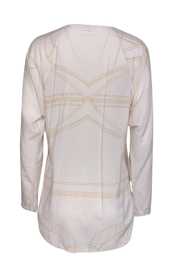 Current Boutique-Billy Reid - Ivory Cotton Blend Button-Up Shirt Sz S