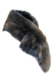 Current Boutique-Billy Reid - Navy & Brown Two-Tone Faux Fur Scarf
