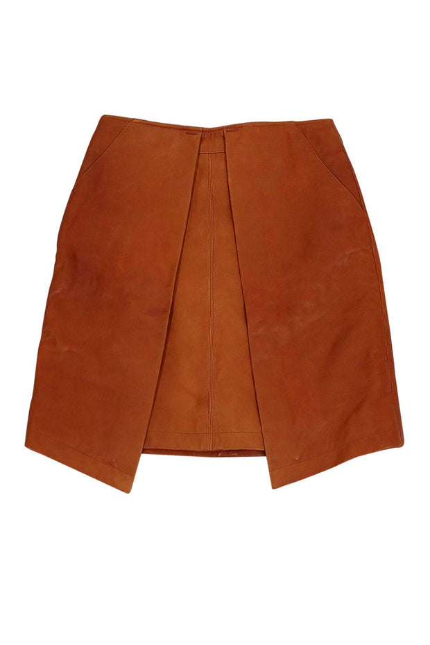 Current Boutique-Billy Reid - Orange Lorel Leather Skirt Sz 2