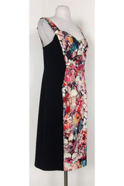 Current Boutique-Black Halo - Black Abstract Floral Bodycon Dress Sz 10