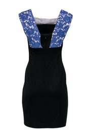 Current Boutique-Black Halo - Black & Blue Lace Sheath Dress Sz 6