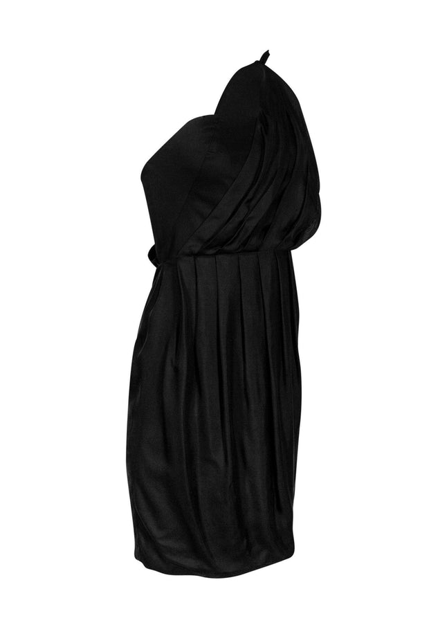 Current Boutique-Black Halo - Black One-Shoulder Asymmetrical Dress Sz S