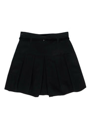 Current Boutique-Black Halo - Black Pleated Mini Tennis Skirt w/ Belt Sz S