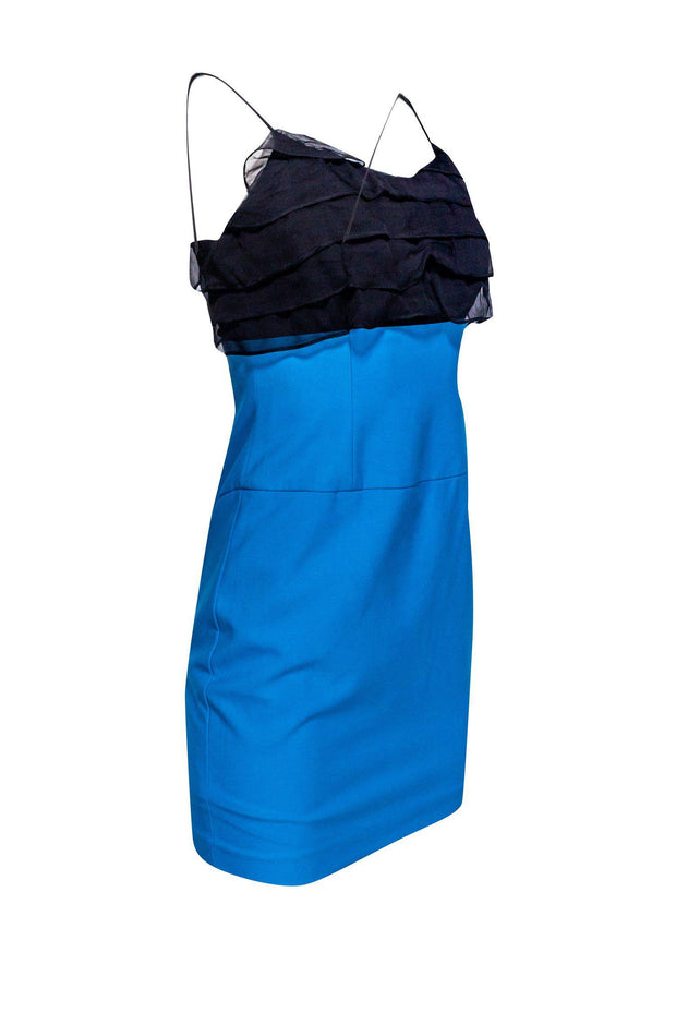 Current Boutique-Black Halo - Black Silk Tiered Dress Sz 2