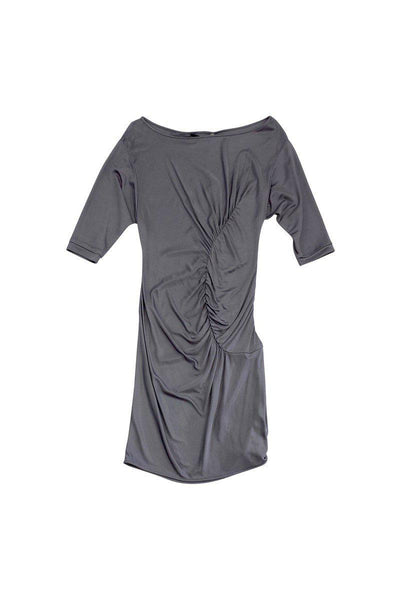 Current Boutique-Black Halo - Grey Gathered Corinne Dress Sz XS