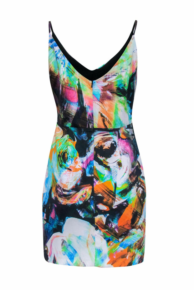 Current Boutique-Black Halo - Multicolor Abstract Floral Print Mini Dress Sz 8