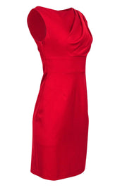 Current Boutique-Black Halo - Red Gathered Shoulder Sheath Dress Sz 4