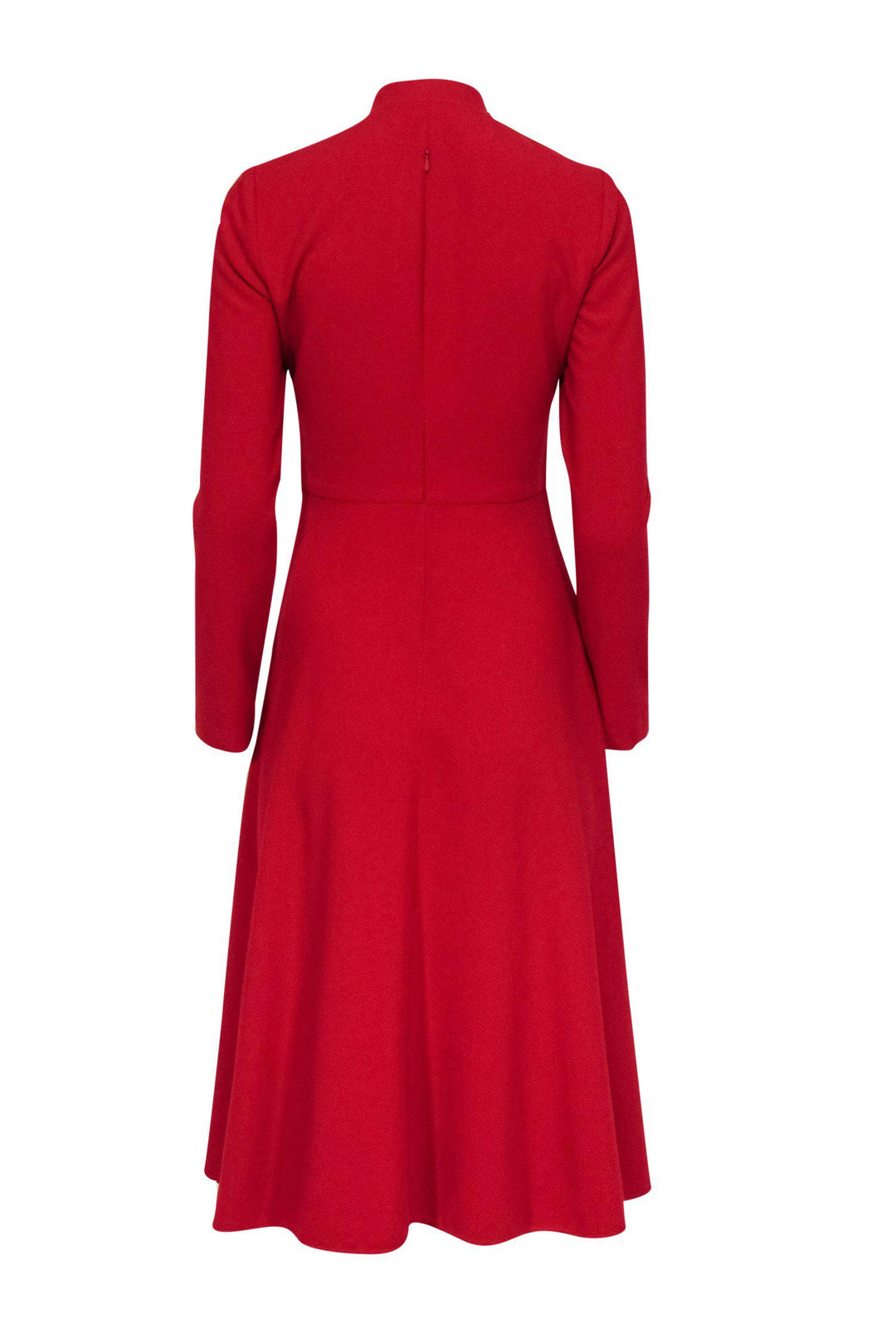 Black Halo Red Long Sleeve Midi Dress w Neck Tie Sz 2 Current Boutique