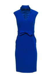 Current Boutique-Black Halo - Royal Blue Sleeveless V-Neck Sheath Dress Sz 2