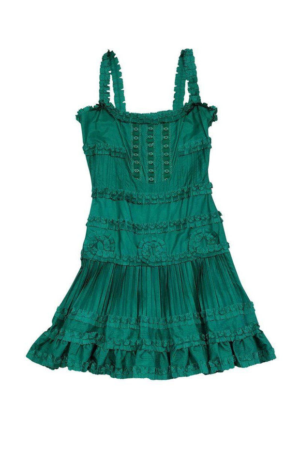 Current Boutique-Blumarine - Bright Green Silk Dress Sz 4