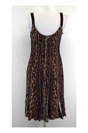 Current Boutique-Blumarine - Brown Cheetah Print Sleeveless Dress Sz 8