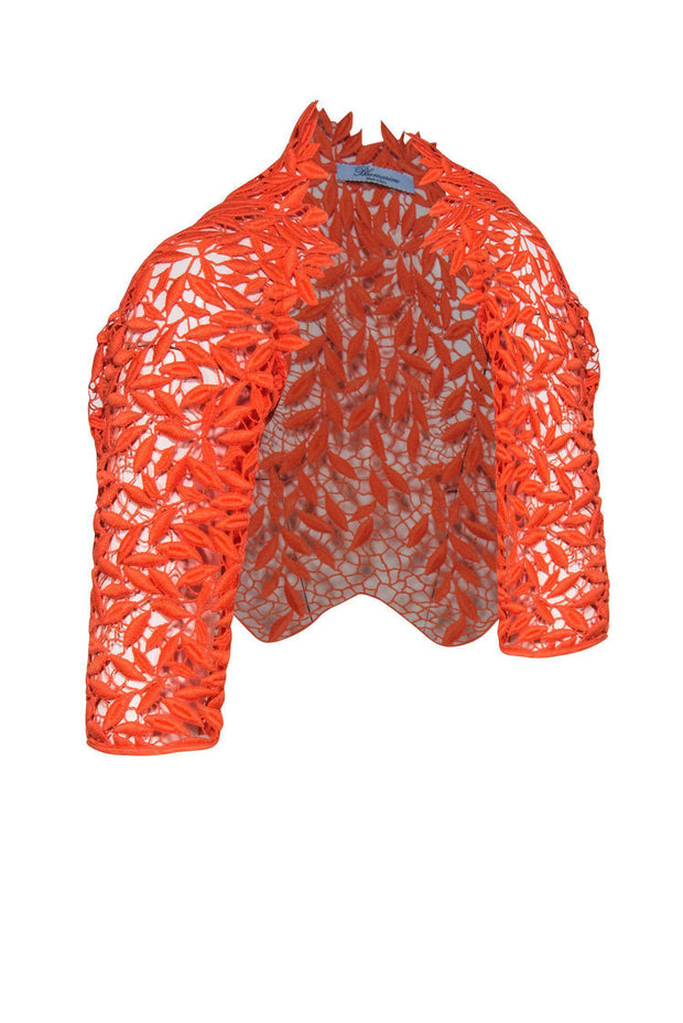 Current Boutique-Blumarine - Orange Open Lace Shrug Sz 10