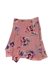 Current Boutique-Blumarine - Silk Pink Floral Skirt Sz 2