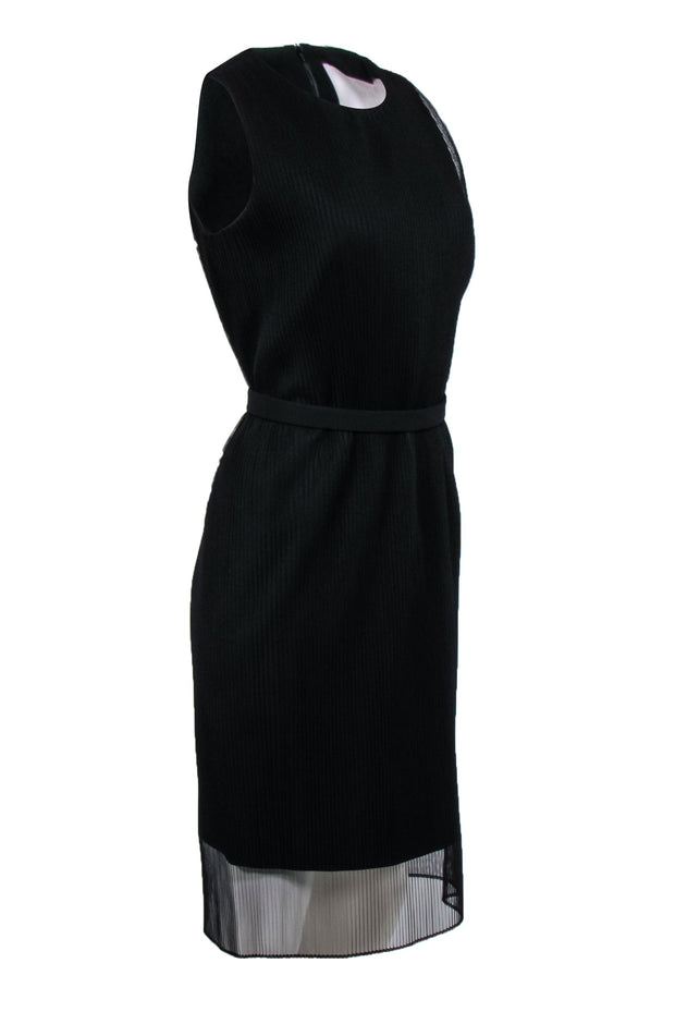 Current Boutique-Boss - Black Pleated Tulle Sleeveless Dress Sz 6