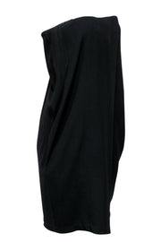 Current Boutique-Bottega Veneta - Black Strapless Shift Dress w/ Drape Sz L