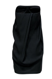 Current Boutique-Bottega Veneta - Black Strapless Shift Dress w/ Drape Sz L