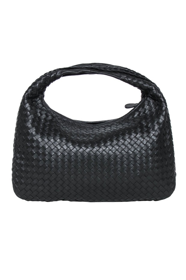 Bottega Veneta - Black Woven Leather Intrecciato Hobo Bag