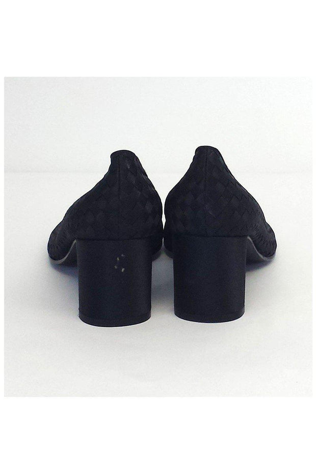 Current Boutique-Bottega Veneta - Black Woven Satin Heels Sz 8.5